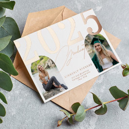 Invitación Con Relieve Metalizado 2025 moderna foto de graduación elegante de gradua