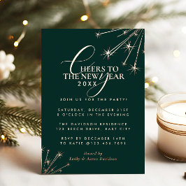 Invitación Con Relieve Metalizado 2026 Modern Minimal Classic Typography New Years