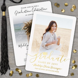 Invitación Con Relieve Metalizado 2 Festejo De Graduación De Fotografías Guión Moder