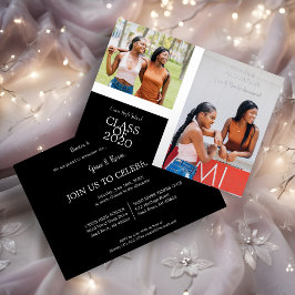 Invitación Con Relieve Metalizado 2 Photos Graduates Simple Graduation Real