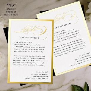 Invitación Con Relieve Metalizado 2 X Detalles Dorados Formales Marco de Boda DIY