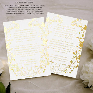 Invitación Con Relieve Metalizado 2 X DETALLES Wreath Dried Wildflower