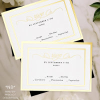 2 X DIY Gold RSVP y respuesta Boda formal de marco