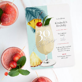 Invitación Con Relieve Metalizado 30.º Fiesta de cócteles Verdes de cumpleaños