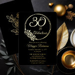 Invitación Con Relieve Metalizado 30 y fabuloso Fiesta de cumpleaños número 30 estam<br><div class="desc">Elegante diseño de tipografía "30 and Fabulous" diseño fiesta de 30 años con un contorno circular rosa. La parte posterior presenta un contorno rosa en tono dorado (no en Relieve metalizado dorado).</div>