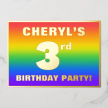 3.ᵉʳ Fiesta de cumpleaños: Patrón arcoiris diverti