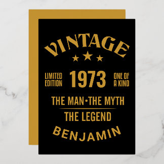 Invitación Con Relieve Metalizado 40.º cumpleaños, año editable, para él