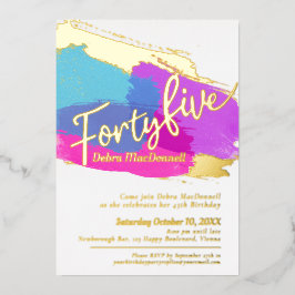 Invitación Con Relieve Metalizado 45.ª festividad festividad festividad