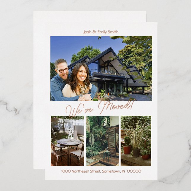 Invitación Con Relieve Metalizado 4 Foto: Hemos movido 5 x 7 Relieves metalizados de (Anverso/Reverso)