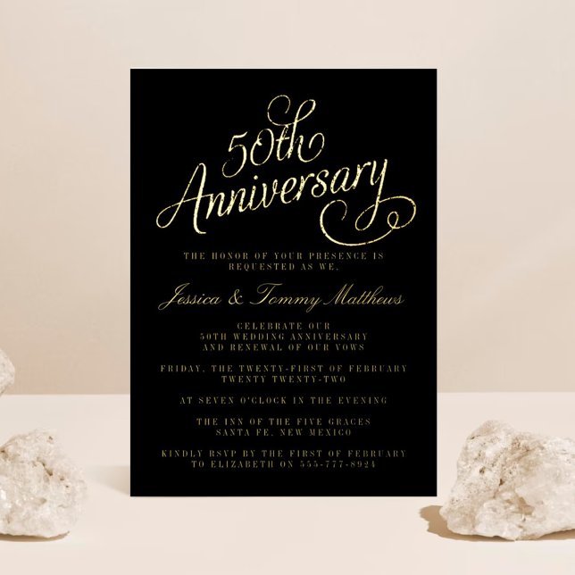 Invitación Con Relieve Metalizado 50º Aniversario de Boda Real (Subido por el creador)