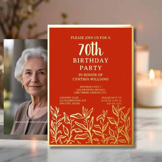 Invitación Con Relieve Metalizado 50.º Relieve metalizado de celebración de cumpleañ (Subido por el creador)