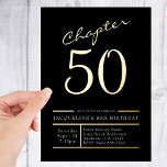 Invitación Con Relieve Metalizado 50 Black 50th Birthday Party Gold<br><div class="desc">Celebre el hito especial de cumplir 50 años con nuestras lujosas invitaciones para fiestas negras con impresionantes acentos de Relieve metalizado de oro. Reúne a su familia y amigos para hacer de esta noche un recuerdo con estas elegantes invitaciones en negro y oro. Nuestro diseño único es perfecto para hacer...</div>