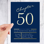 Invitación Con Relieve Metalizado 50 Blue 50th Birthday Party Gold<br><div class="desc">Haga de su cumpleaños 50 un verdadero lujo con estas elegantes invitaciones de Relieve metalizado dorado! Invite a su familia y amigos a su celebración histórica con este magnífico diseño de Relieve metalizado azul y oro. Imprimidas con cartón de alta calidad con impactantes acentos de Relieve metalizado de oro, estas...</div>
