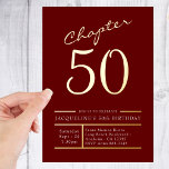 Invitación Con Relieve Metalizado 50 Red 50th Birthday Party Gold<br><div class="desc">¡Celebra un cumpleaños histórico con estilo con estas magníficas invitaciones de fiesta de cumpleaños número 50! Con un audaz fondo rojo y acentos de Relieve metalizado dorado, estas invitaciones harán una declaración con seguridad. Invite a la familia y amigos a la celebración con estilo con estas ofertas de 50 años...</div>