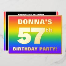 57.ª fiesta de cumpleaños: Patrón arcoiris diverti