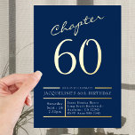 Invitación Con Relieve Metalizado 60 Blue 60th Birthday Party Gold<br><div class="desc">Celebra el hito de cumplir 60 de una manera especial con estas hermosas invitaciones de Relieve metalizado azul y oro. Invite a la familia y amigos a que se unan a usted para celebrar su fiesta de cumpleaños número 60 con estilo, con una invitación que seguramente destacará. Que todos sepan...</div>