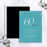 Invitación Con Relieve Metalizado 60 y fabuloso cumpleaños turquesa y plateado<br><div class="desc">¡Es tu cumpleaños especial, y es hora de celebrarlo! ¿Quieres lanzar el mejor bash de la ciudad? Asegúrese de que comienza con el más alto estilo con esta Invitación al Relieve metalizado de cumpleaños de 60 y Fabulosa caligrafía turquesa y plateada. Seguramente marcará el tono para una celebración glamorosa. Esta...</div>