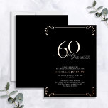 Invitación Con Relieve Metalizado 60 y fabuloso Rosa negro caligrafía de oro cumplea<br><div class="desc">¡Es tu cumpleaños especial, y es hora de celebrarlo! ¿Quieres lanzar el mejor bash de la ciudad? Asegúrese de que comienza con el más alto estilo con esta invitación de cumpleaños de caligrafía de Relieve metalizado dorado 60 y Fabulosa Black & Real. Seguramente marcará el tono para una celebración glamorosa....</div>