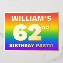 62nd Birthday Party: Fun, Colorful Rainbow Pattern