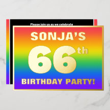 66th Birthday Party: Fun, Colorful Rainbow Pattern