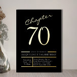 Invitación Con Relieve Metalizado 70 Black 70th Birthday Party Gold<br><div class="desc">Celebra esta memorable ocasión con lujosas invitaciones de cumpleaños número 70 en negro con Relieve metalizado de oro. Celebra el hito especial de cumplir 70 años con estas invitaciones únicas de un fiesta. El diseño moderno y depurado complementa cualquier estilo de decoración, mientras que el Relieve metalizado dorado aporta un...</div>