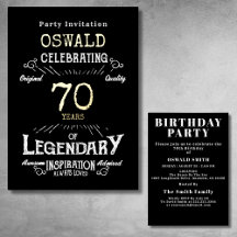 70 cumpleaños Nacido Legendario Oro Retro