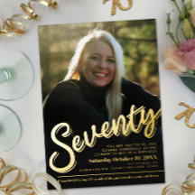 770.º personalizado de cumpleaños, guión de oro