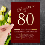 Invitación Con Relieve Metalizado 80 Red 80th Birthday Party Gold<br><div class="desc">Empieza el fiesta con estas vibrantes y elegantes invitaciones de Relieve metalizado de oro de la fiesta de cumpleaños número 80. Perfecto para una celebración de cumpleaños, estas invitaciones rojas presentan un diseño de Relieve metalizado de oro festivo y lujoso que marcará el tono para un evento asombroso. Invita a...</div>
