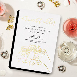Invitación Con Relieve Metalizado A Tini Bit Older White Gold Martini Birthday Party