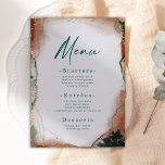 Invitación Con Relieve Metalizado Abstract Watercolor Verde azulado y Real Rosa Gold<br><div class="desc">Elegante Resumen de Invitaciones de Boda Eérea de Agua Verde azulada y Cobre con elección de Relieve metalizado real en oro rosa, plata o oro amarillo. Esta moderna invitación a la boda es hermosa, pintada a mano con colores ricos, perfectos para el otoño. Mostrado en la paleta de color Boda...</div>