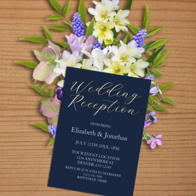 Invitación Con Relieve Metalizado Acogida Opulenta de Boda Azul (Subido por el creador)