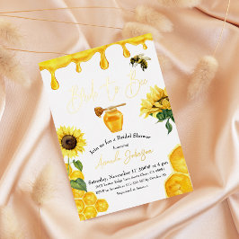 Invitación Con Relieve Metalizado Acuarela Amarilla novia a ducha de novia