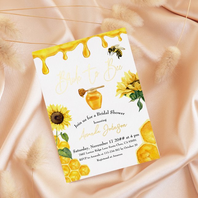 Invitación Con Relieve Metalizado Acuarela Amarilla novia a ducha de novia (Subido por el creador)