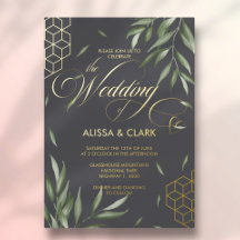 Acuarela moderna con follaje y acentos geométricos