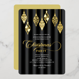 Invitación Con Relieve Metalizado Adornos de papel de oro con letra elegante para fi