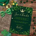 Invitación Con Relieve Metalizado Afortunada en el amor de St. Patrick's Day Shower<br><div class="desc">Celebre con estilo con este moderno día de San Patricio o con la temática irlandesa boda/ ducha de novia Relieve metalizado real presionado tarjetas de agradecimiento. El diseño es fácil de personalizar con tu propia redacción y tu familia y amigos estarán encantados cuando reciban estas fabulosas gracias.</div>