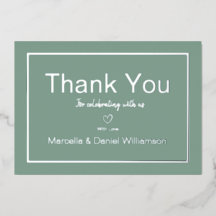 Agradecimiento de boda minimalista gris simple  