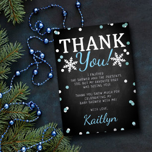 Invitación Con Relieve Metalizado Agradecimiento para la Fiesta de Bebé de Navidad d