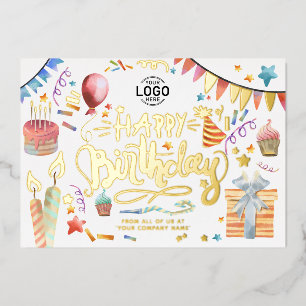 Invitación Con Relieve Metalizado Agregar logotipo divertido colorido fiesta negocio