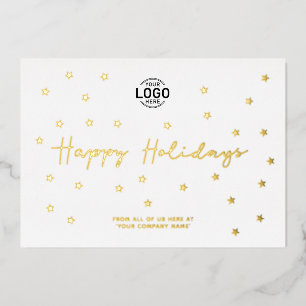 Invitación Con Relieve Metalizado Agregar logotipo minimalista estrellas doradas neg