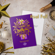 Agregar logotipo regalo púrpura fuegos artificiale