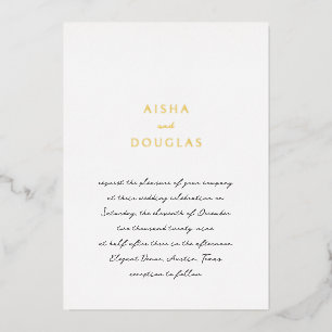Invitación Con Relieve Metalizado Aisha Elegant Modern Boda