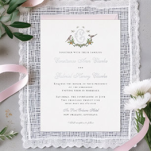 Invitación Con Relieve Metalizado Amarres de amor Invitación a la boda de Relieve me