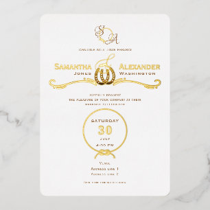 Invitación Con Relieve Metalizado Amor Afortunado Bodas Rústicas de Herraduras al Es