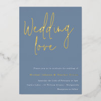 Amor boda: Boda del Dusty Blue & Gold Designer