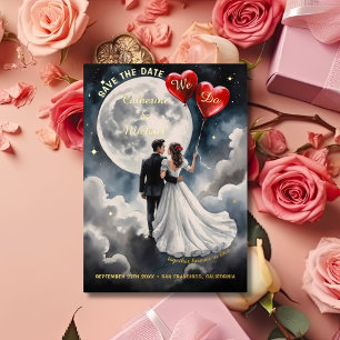 Invitación Con Relieve Metalizado Amor Romántico Nube Nueve Cuento de Hadas Guarda l