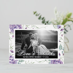 Invitación Con Relieve Metalizado Amor y agradecimiento Elegante fotografía floral p