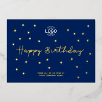 Añadir logotipo oro mínimo Estrellas azul Office C