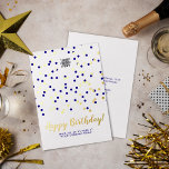 Invitación Con Relieve Metalizado Añadir logotipo Relieve metalizado dorado Blue Con<br><div class="desc">Los cumpleaños son un día importante para recordar cuánto le importan sus clientes, socios comerciales y empleados. Sorpréndelos con esta moderna tarjeta de felicitación plana de cumpleaños, profesional y profesional, que aún parece cálida y agradable, creada con la atención de profesionales ocupados. Con un diseño de confeti azul real y...</div>