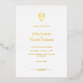 Invitación Con Relieve Metalizado Anand Karaj Sikh Onkar Boda Minimalista
